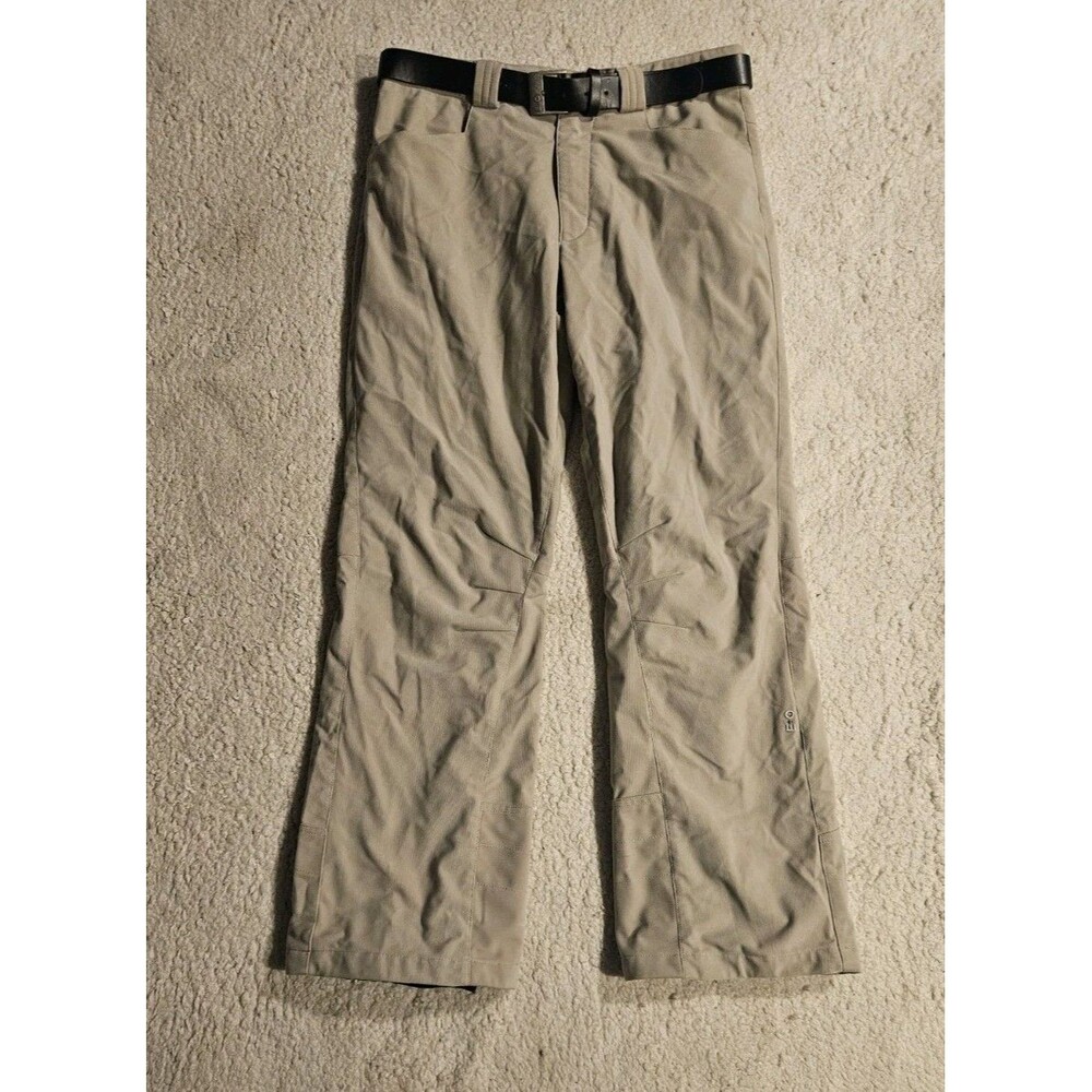 EANDO E+O Mens 32 Ski Snowboard Pants Beige Tan Belted RECCO Nevica Technical